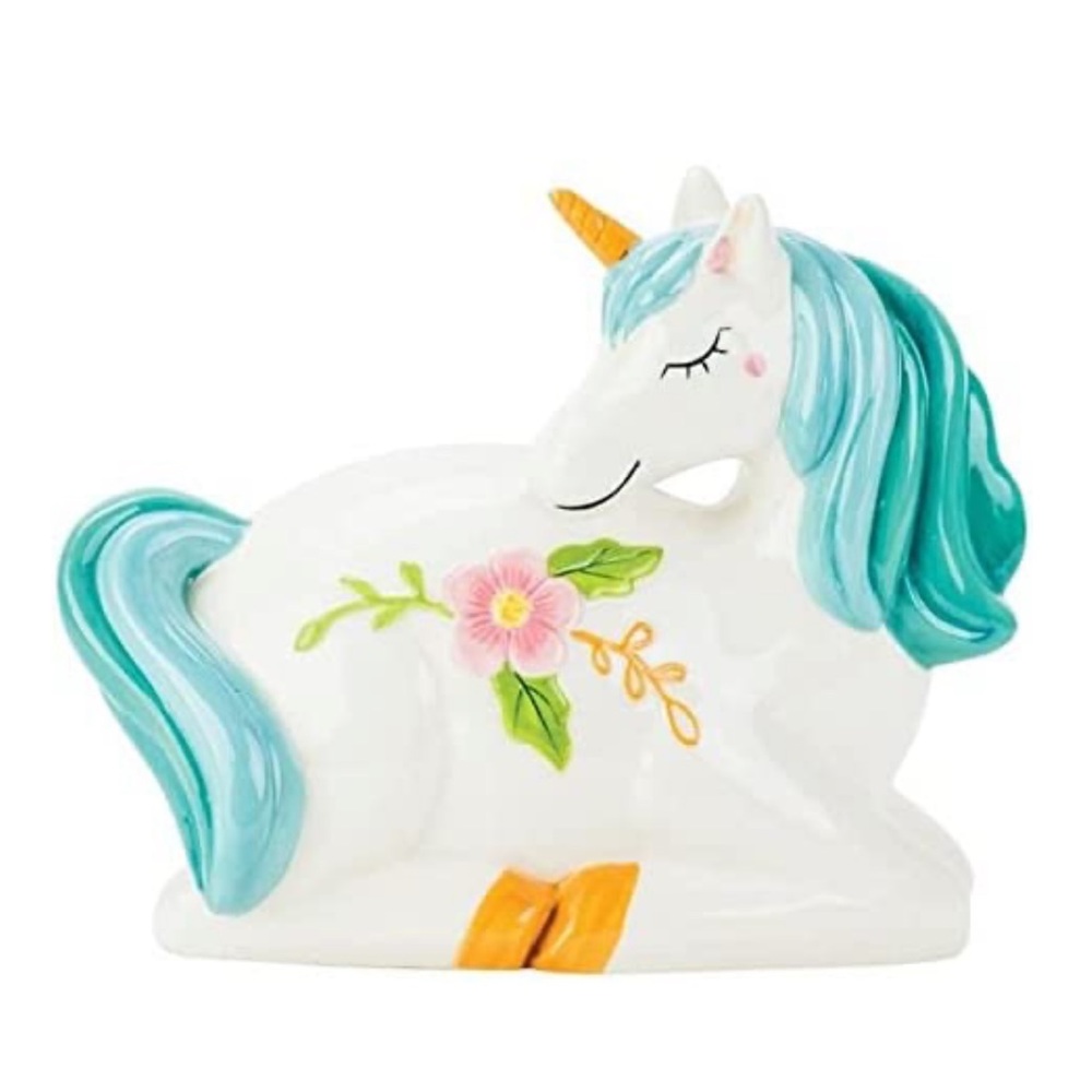 Boston Warehouse Floral Unicorn Bank (97686)